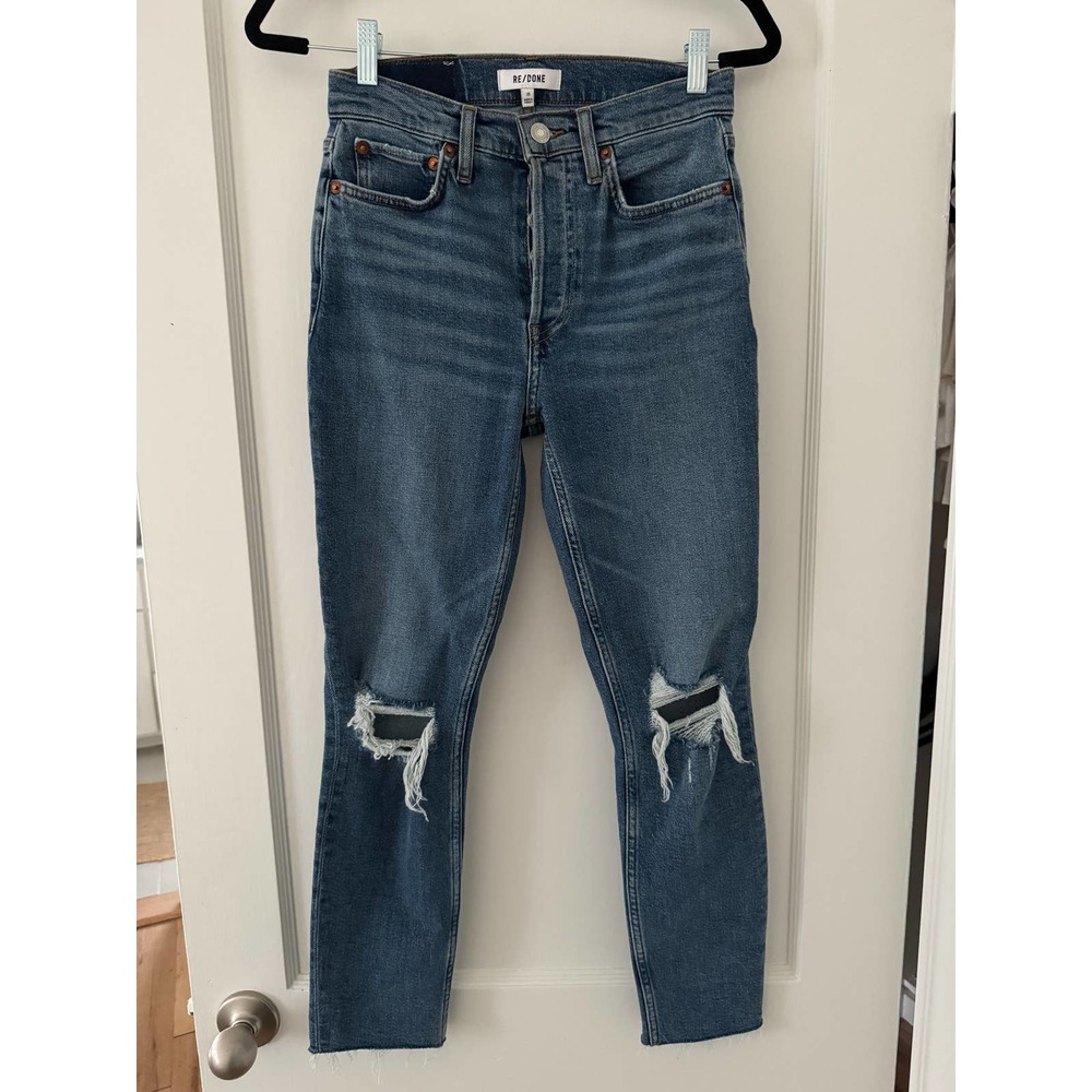 RE/DONE 90s High Rise Ankle Crop Dusk Destroy